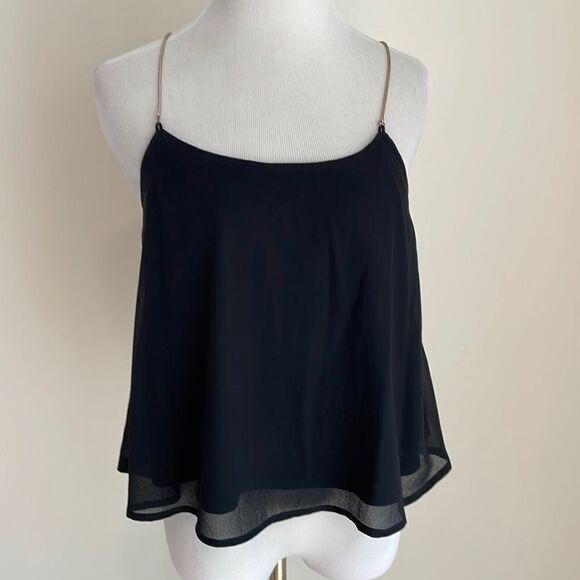 Love Culture Tops - Black blouse with metal chain straps by love culture size Small